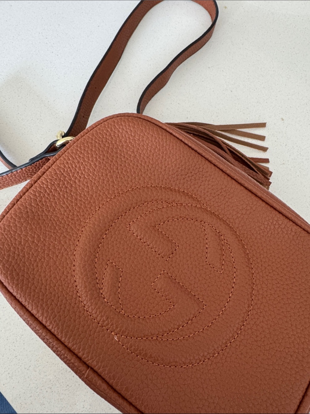 Faux Leather Crossbody Bag in Brown - Picture 2 of 4